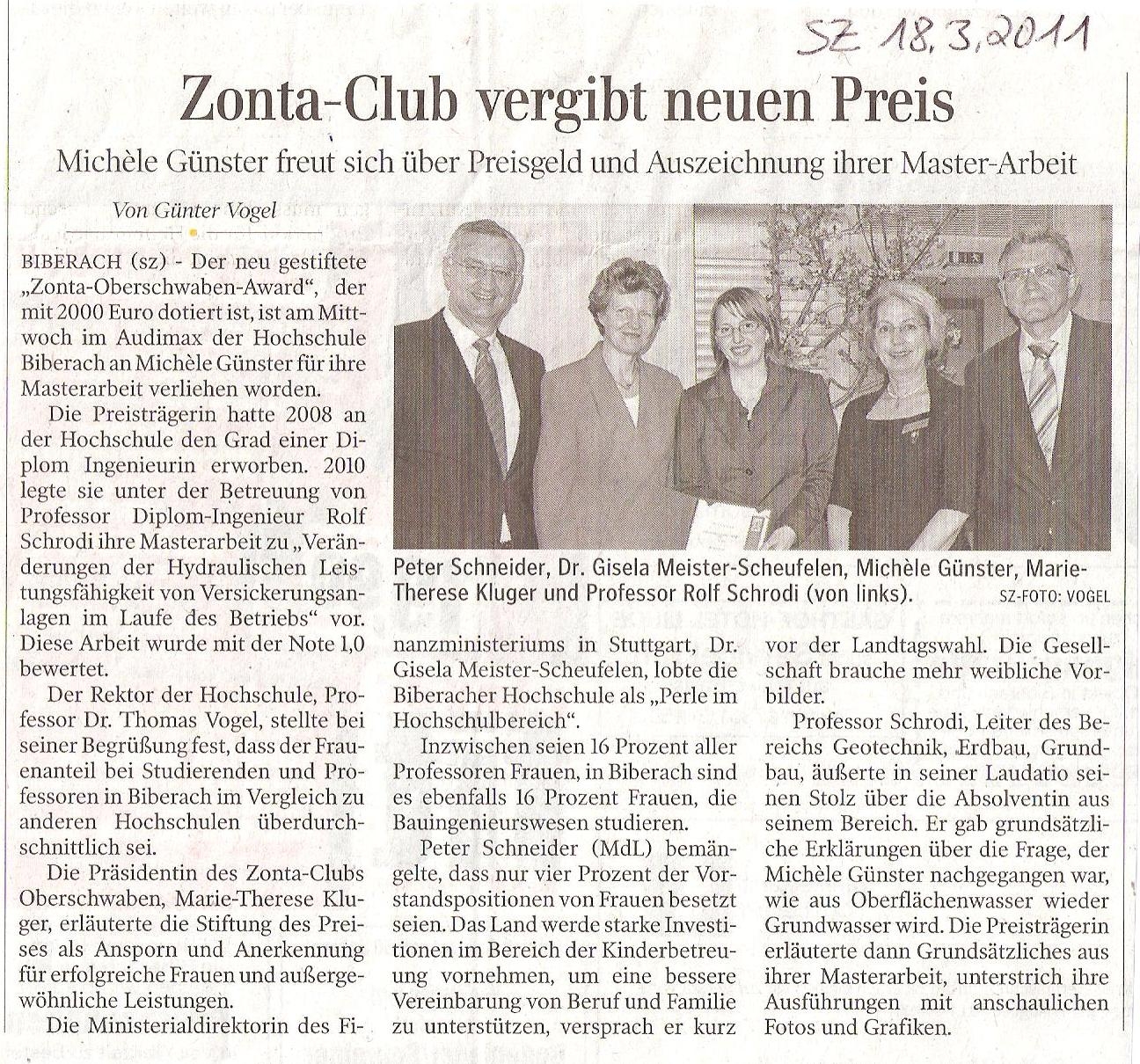 Zonta Wissenschafts Award